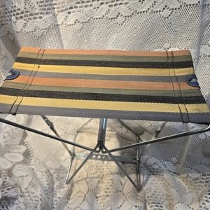 Vintage Colorful Striped Folding Stool